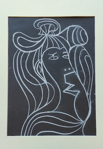 Keith, lady with bow in hair, chalk.jpg